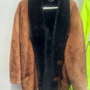 Shearling Coat, Mens XL, Natural Skin Color